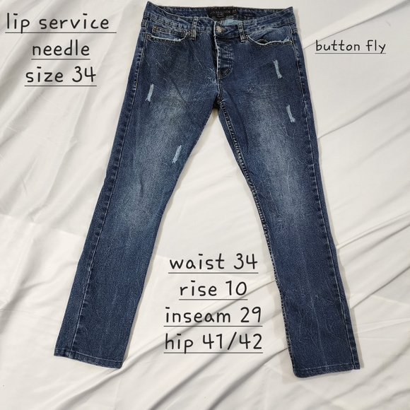 Lip Service Jeans Lip Service Jeans Needle Size 34 Blue Denim